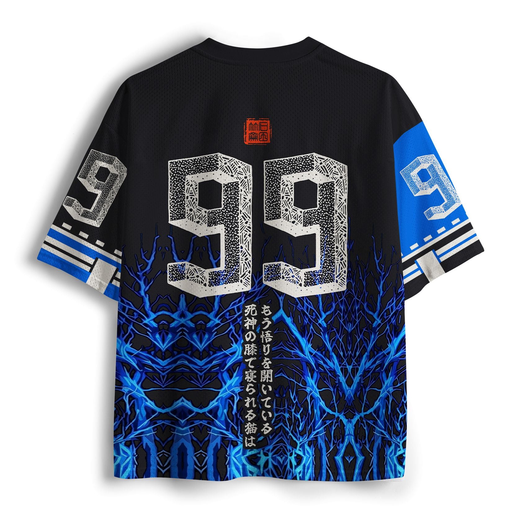 Japanese Cat Skeleton Mesh Jersey