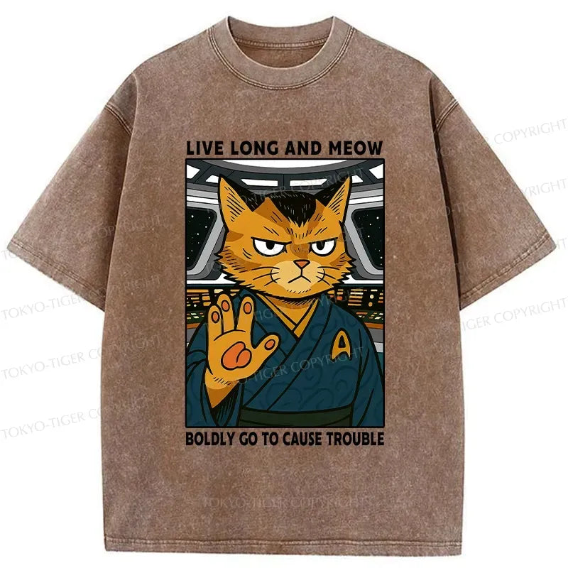 Intergalactic Troublemaker Cat Tee for Daily Wear