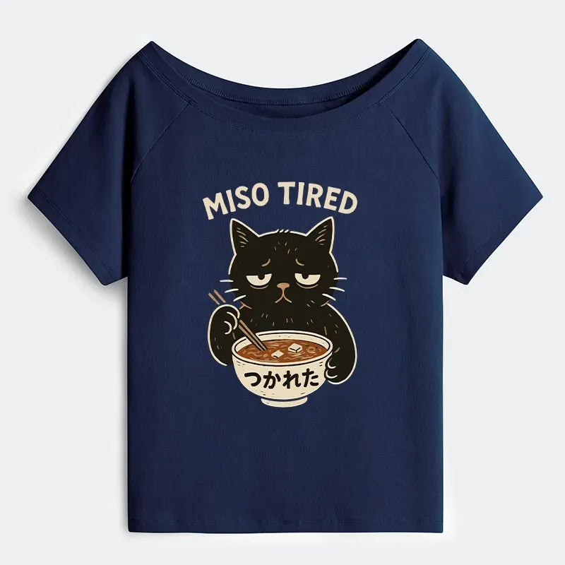 Kyoto-Lion I¡¯m So Tired Off Shoulder T-Shirt