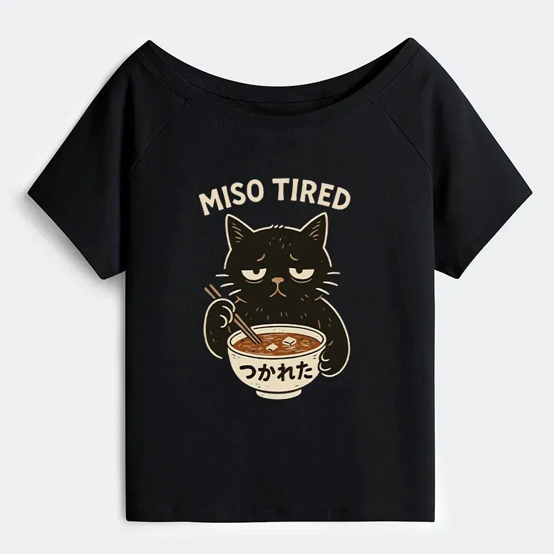 Kyoto-Lion I¡¯m So Tired Off Shoulder T-Shirt