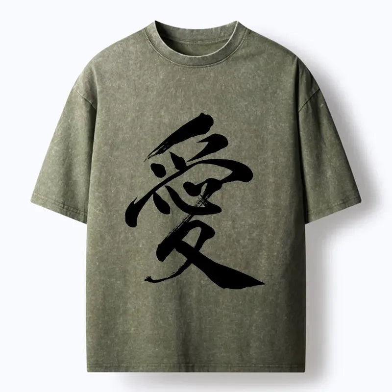 Japanese Kanji Love T-Shirt for Daily Wear