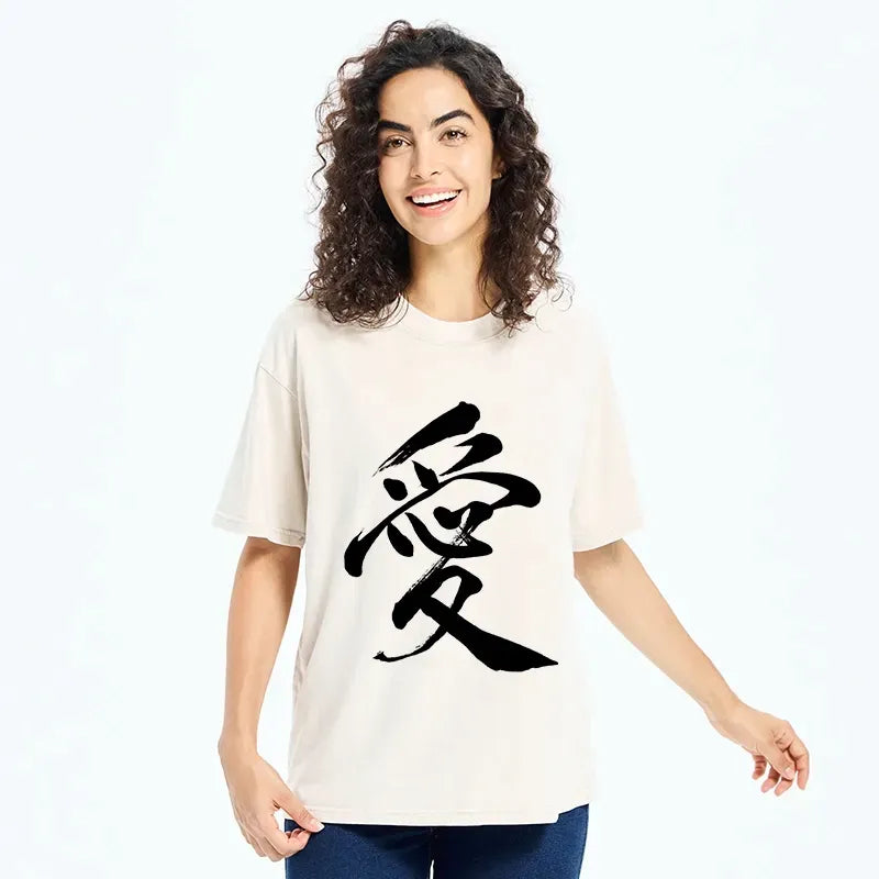Washed Brush Stroke T-Shirt for Streetwear
