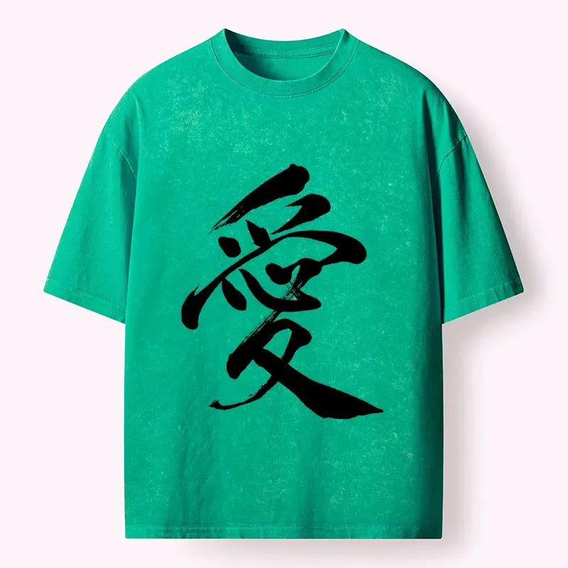 Japanese Kanji Love T-Shirt for Daily Wear