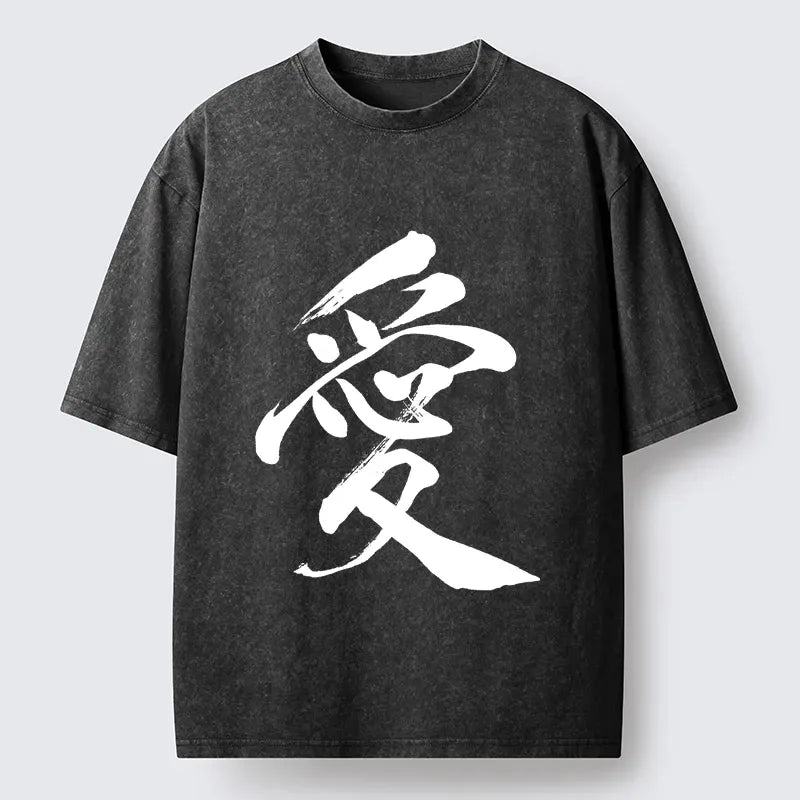 Washed Brush Stroke T-Shirt for Streetwear