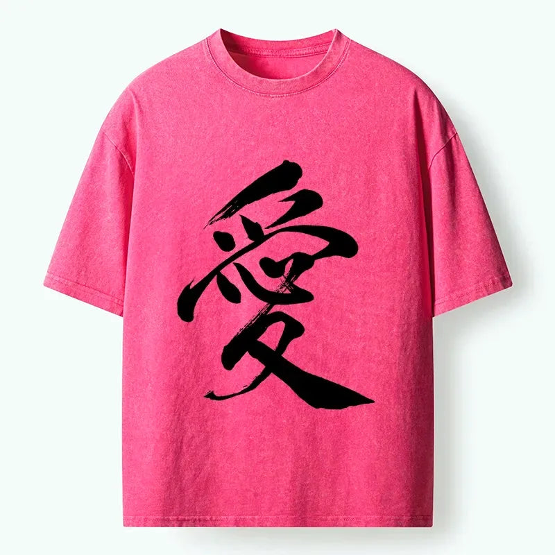 Japanese Kanji Love T-Shirt for Daily Wear