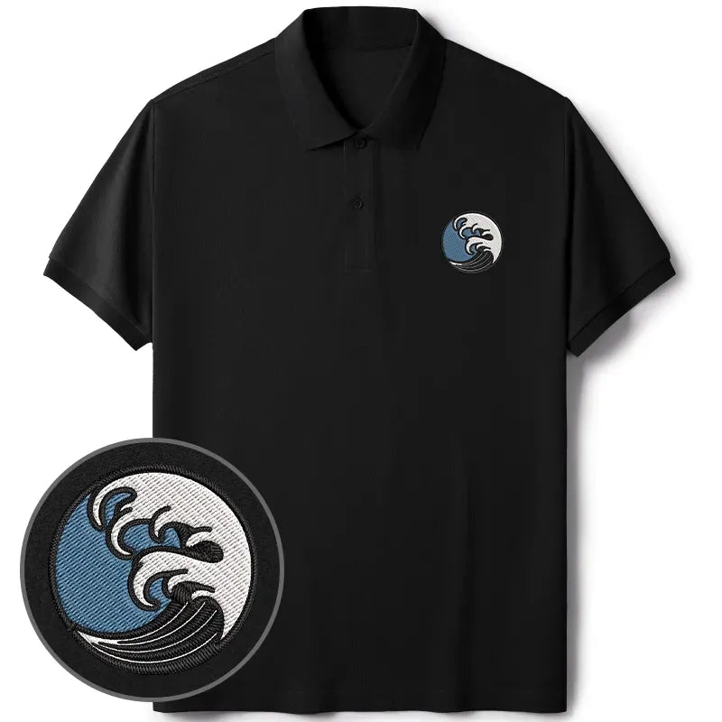 Vintage Wave Polo Shirt for Gift for Him