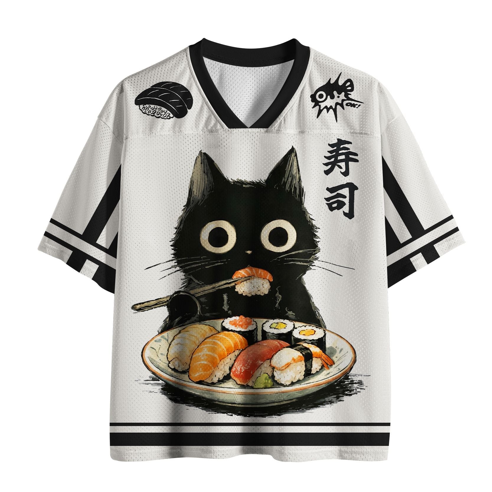 Japanese Ukiyo-e Cat Jersey for Spring