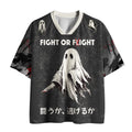 Kyoto-Lion Funny Spooky Ghost with Knife Mesh Jersey