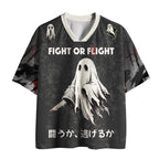 Kyoto-Lion Funny Spooky Ghost with Knife Mesh Jersey