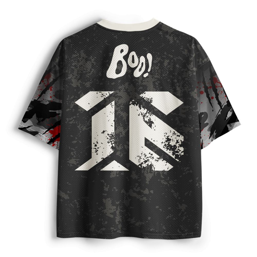 Kyoto-Lion Funny Spooky Ghost with Knife Mesh Jersey