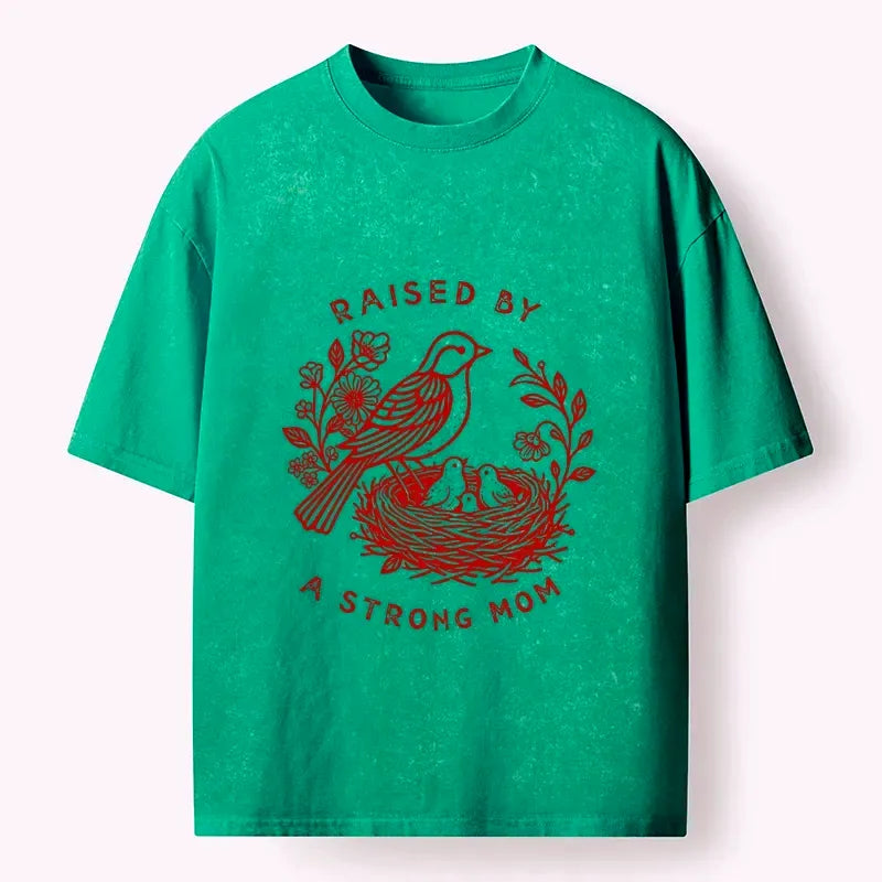 Kyoto-Lion Mother Bird Guarding Her Nestlings Washed T-Shirt