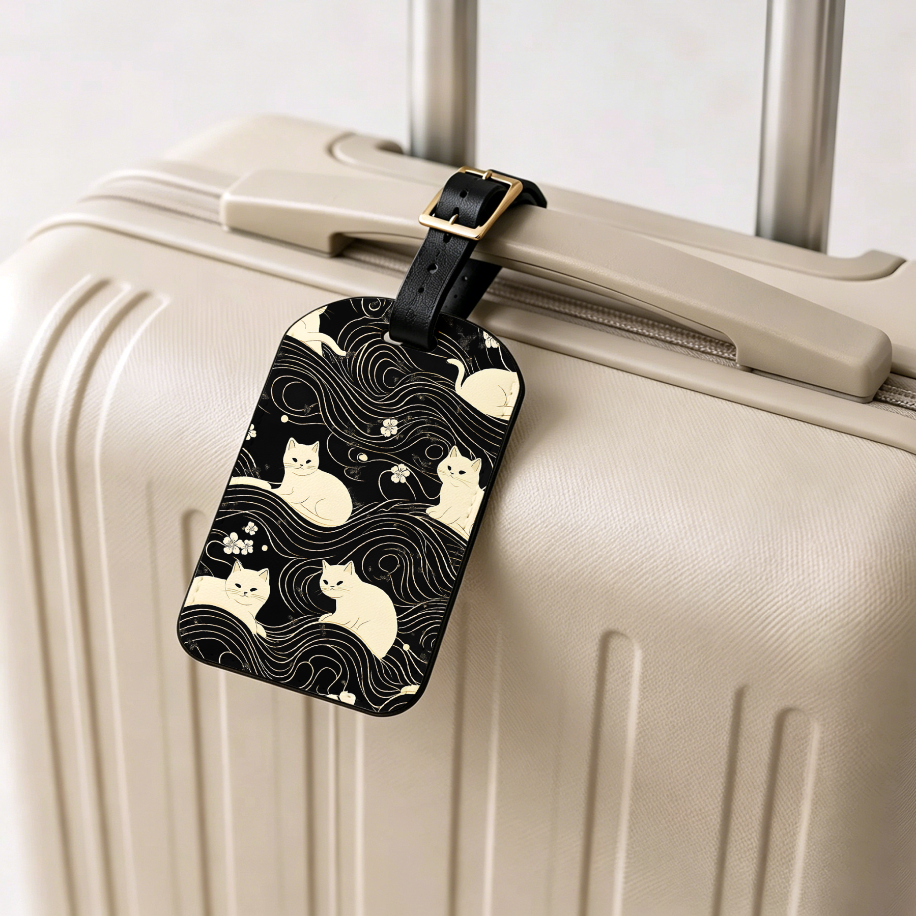 Japanese Style Cat Luggage Tag for Vacation