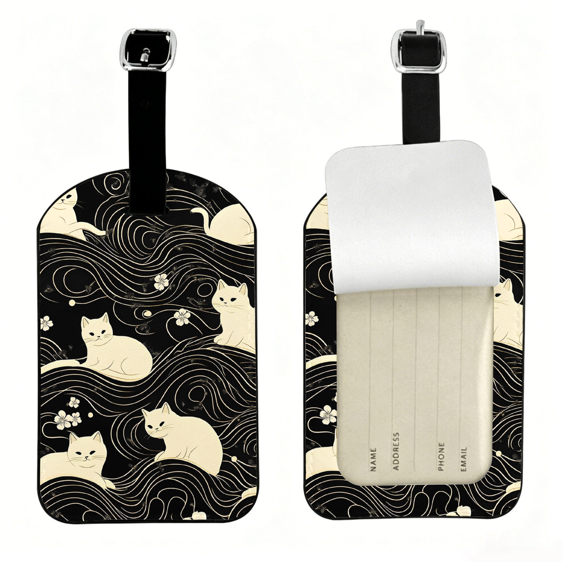Mysterious Cat Luggage Tag for Travel