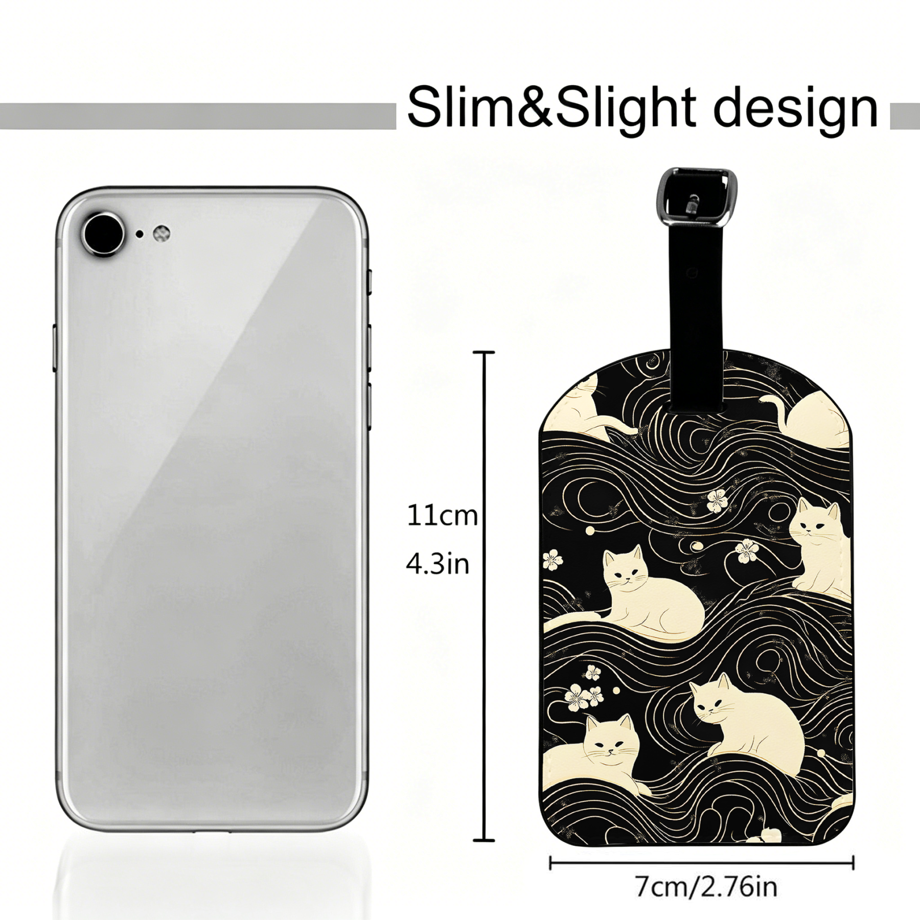 Japanese Style Cat Luggage Tag for Vacation