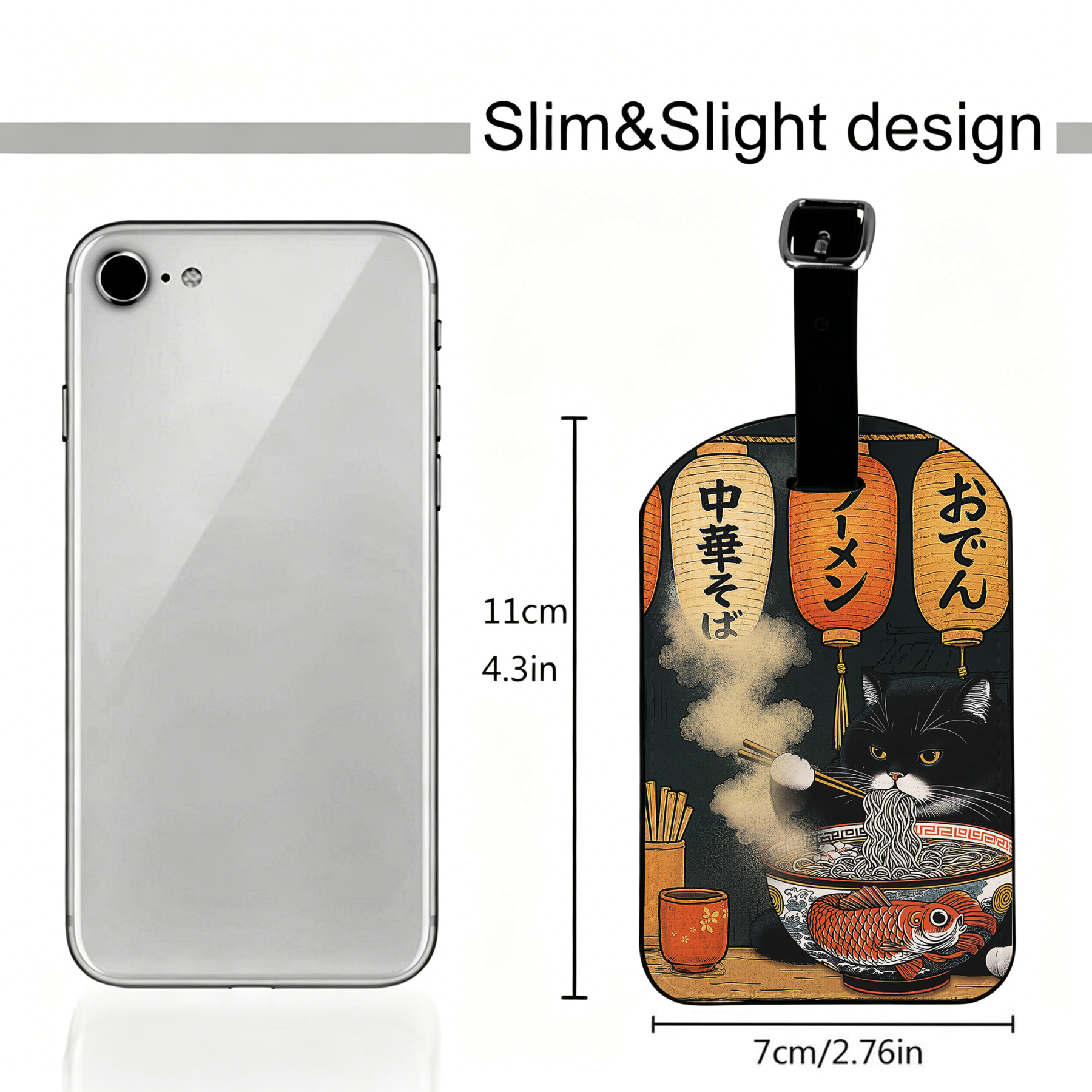 Japanese Fat Cat Ramen Luggage Tag