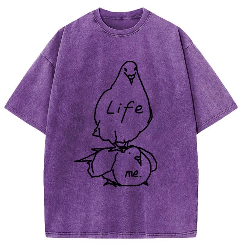 Kyoto-Lion Life Is A Burden Washed T-Shirt