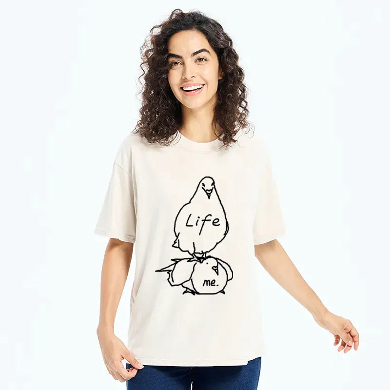 Kyoto-Lion Life Is A Burden Washed T-Shirt