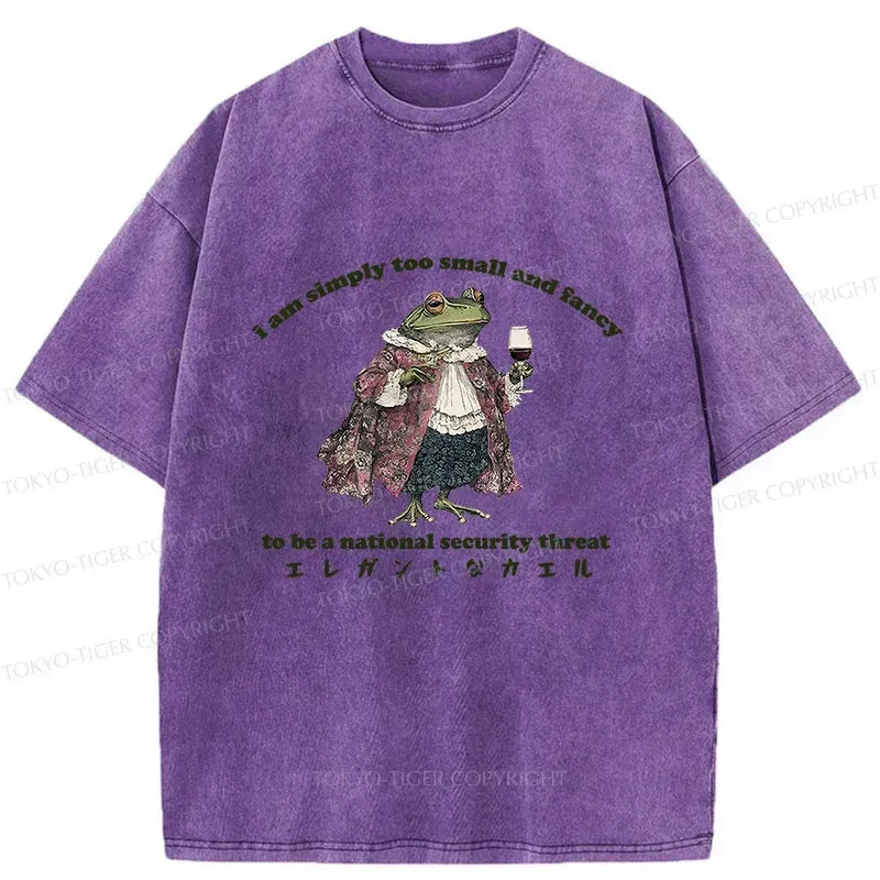Japanese Frog Washed T-Shirt for Summer