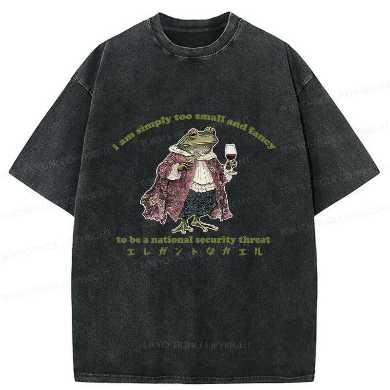 Japanese Frog Washed T-Shirt for Summer