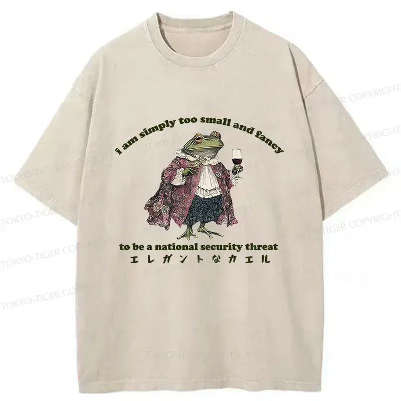 Japanese Frog Washed T-Shirt for Summer