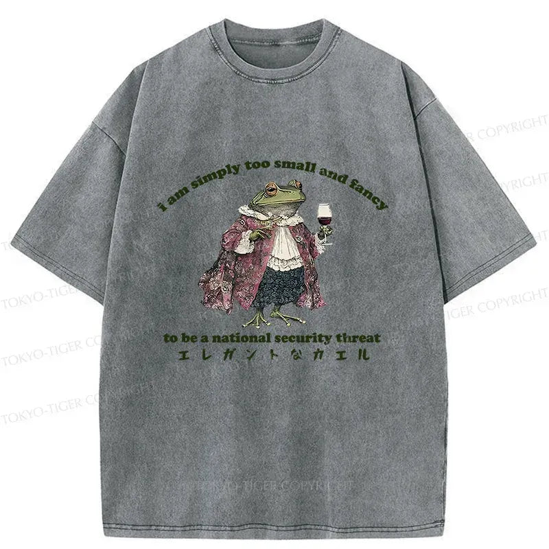 Japanese Frog Washed T-Shirt for Summer
