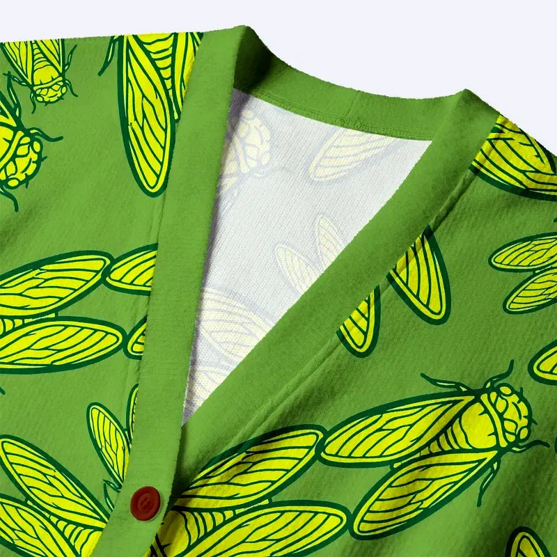 Kyoto-Lion Cicada Ugly Cardigan Sweater