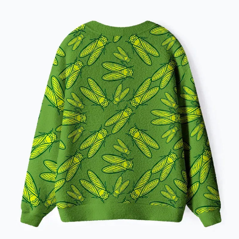 Kyoto-Lion Cicada Ugly Cardigan Sweater