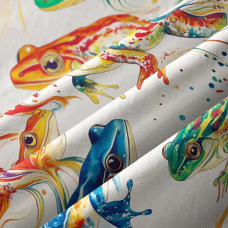 Kyoto-Lion Japanese Rainbow Frog Aloha Hawaiian Shirt