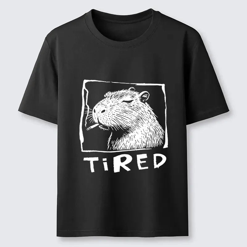 Kyoto-Lion Tired Life Funny Capybara Art Classic T-Shirt