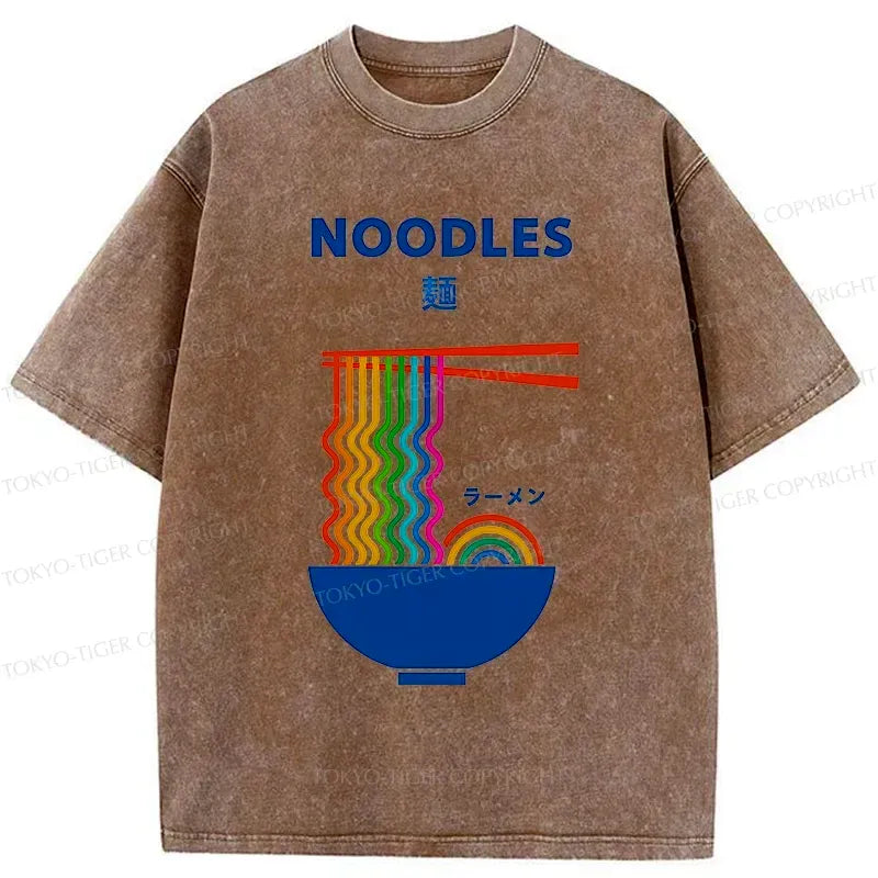 Japanese rainbow ramen washed t-shirt