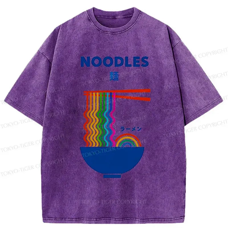Japanese rainbow ramen washed t-shirt