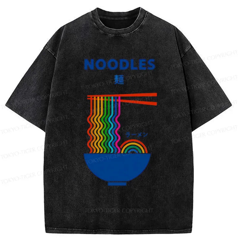 Japanese rainbow ramen washed t-shirt