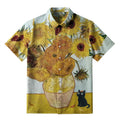 Ukiyo-e Sunflower Shirt for Streetwear