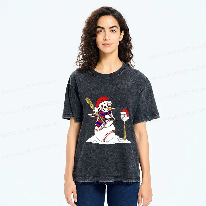 Kyoto-Lion Snowman Baseball T-Shirt