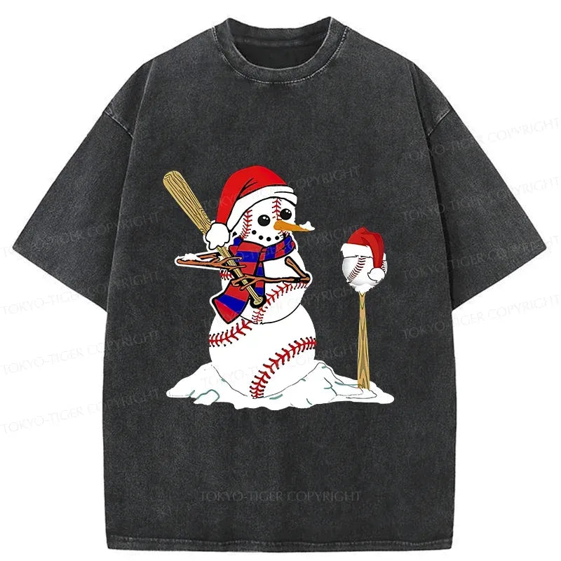 Kyoto-Lion Snowman Baseball T-Shirt