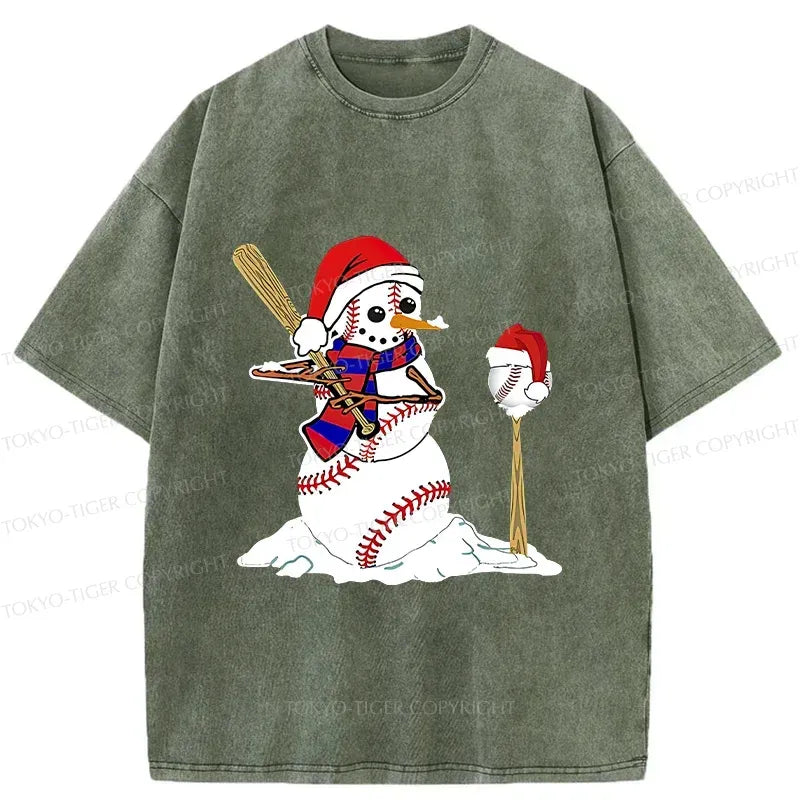 Kyoto-Lion Snowman Baseball T-Shirt