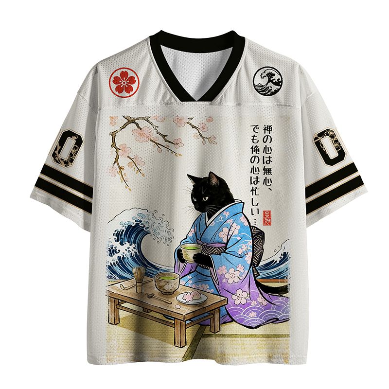 Best Seller Black Cat Mesh Jersey for Streetwear
