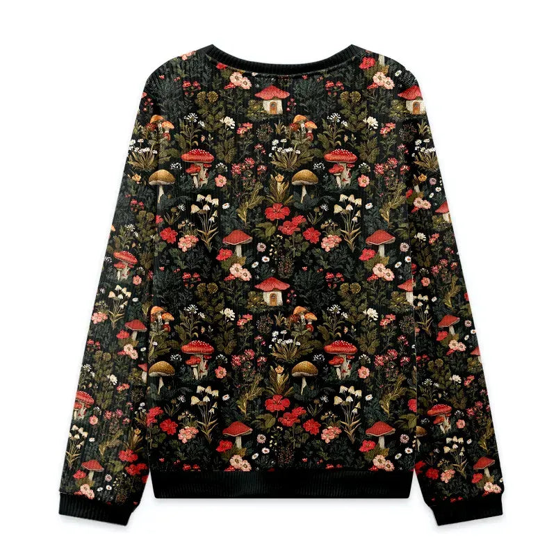 Kyoto-Lion Enchanted Forest Mushroom Christmas Ugly Sweatshirt