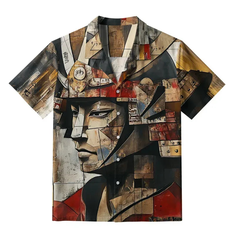 Kyoto-Lion Abstract Japanese Samurai Aloha Hawaiian Shirt