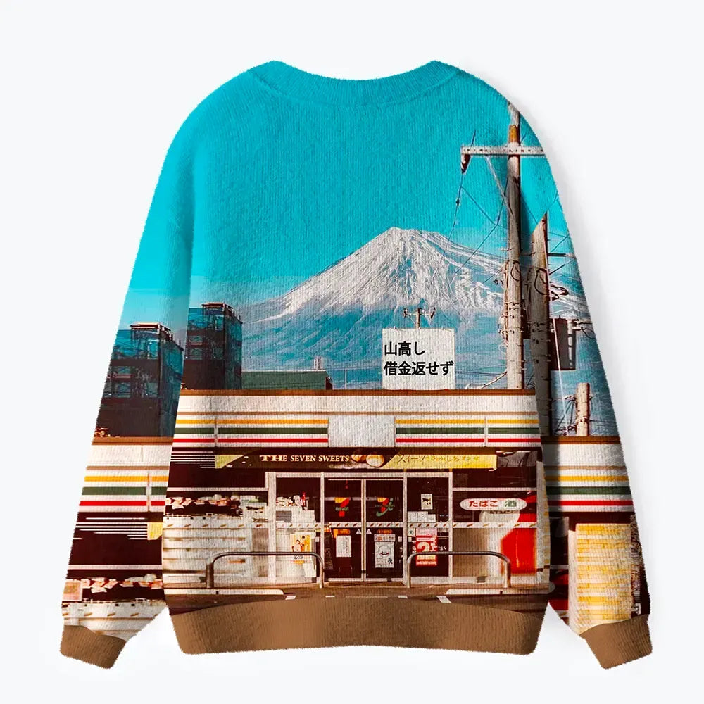 Japanese Mount Fuji cardigan for daily wear