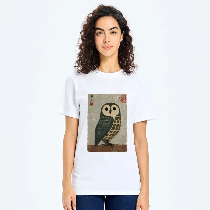 Kyoto-Lion Traditional Owl In Japanese Art Classic T-Shirt