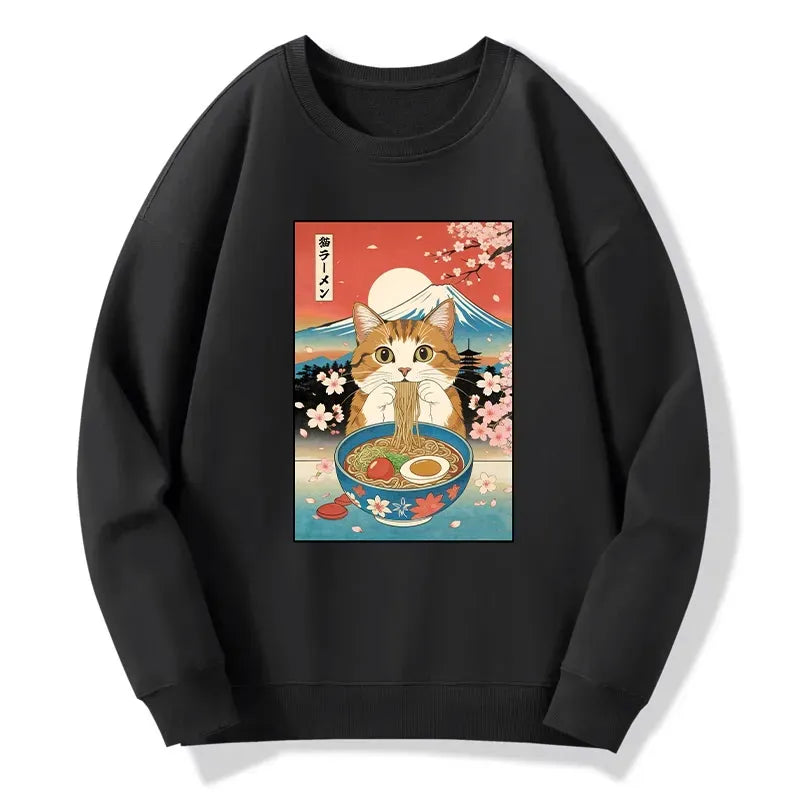 comfortable cat ramen sweatshirt everyday wear