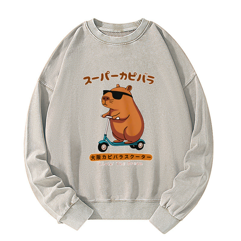 japanese capybara sweatshirt for daily wear