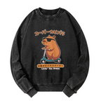 Kyoto-Lion Osaka Capybara Scooter Washed Sweatshirt