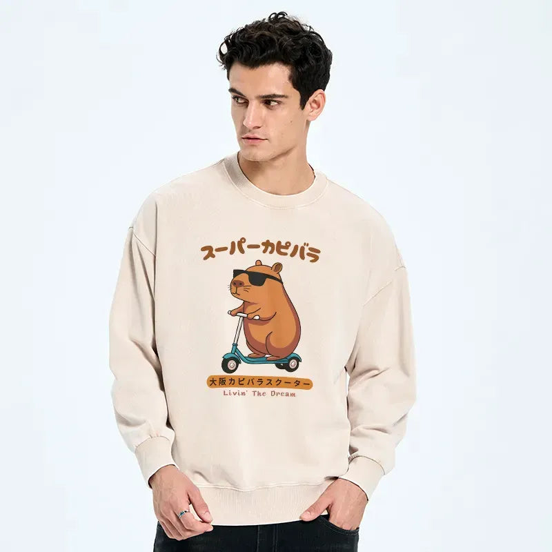 japanese streetwear capybara sweatshirt
