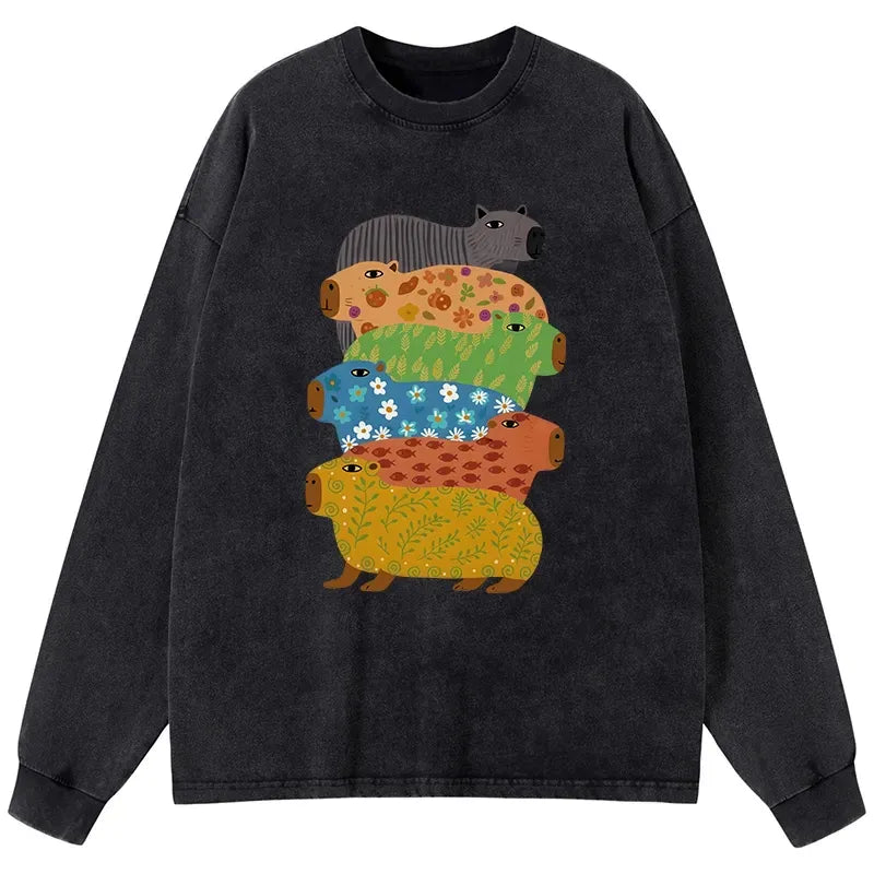 Japanese Washed Capybara Streetwear Tee