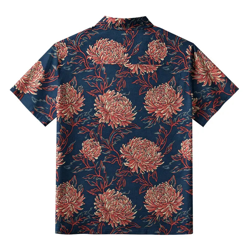 Japanese Chrysanthemum Button Up Shirt