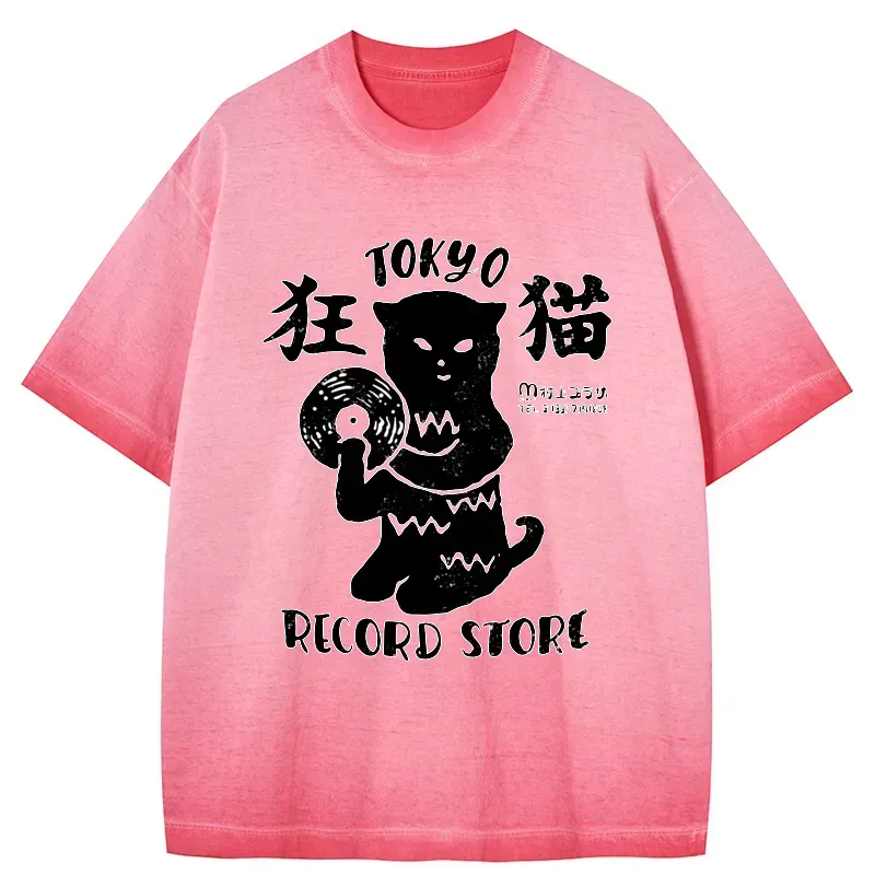tokyo record store gradient washed tee