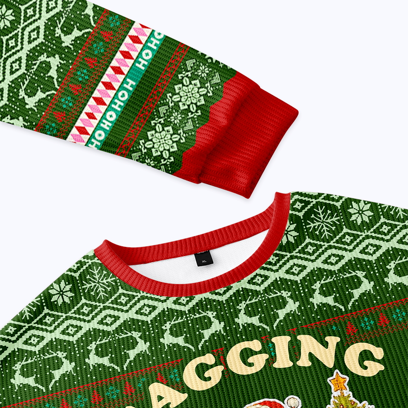 Kyoto-Lion Sagging Santa Frog Christmas Ugly Sweatshirt