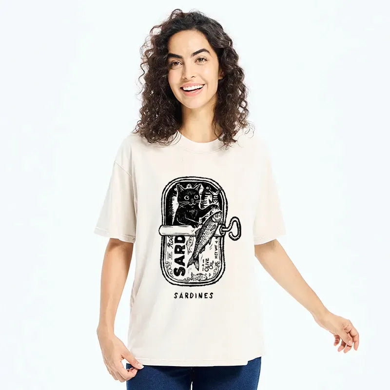 Japanese vintage black cat t-shirt